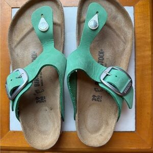 Birkenstock Mint Green Gizeh Big Buckle Sandals